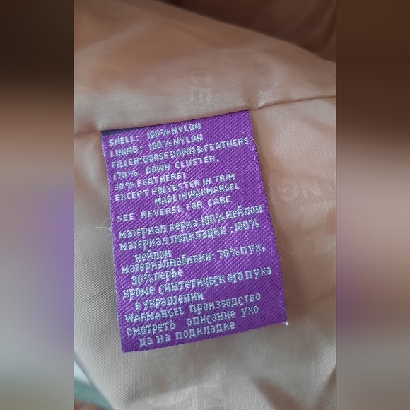 Warmangel Goose Down Puffer Jacket Coat, Duster, Dusty Mauve Color, Size Medium - Picture 9 of 16